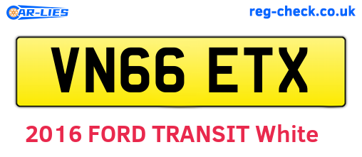 VN66ETX are the vehicle registration plates.