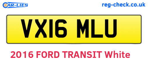 VX16MLU are the vehicle registration plates.