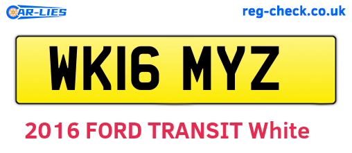 WK16MYZ are the vehicle registration plates.