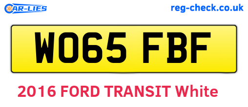 WO65FBF are the vehicle registration plates.