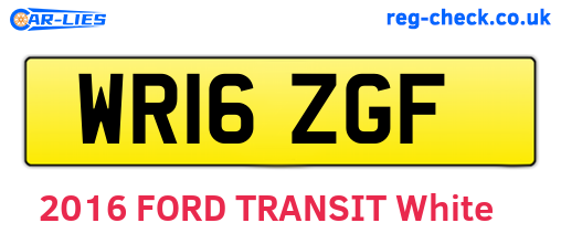 WR16ZGF are the vehicle registration plates.