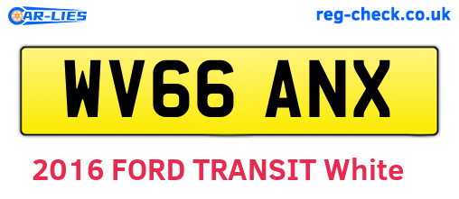 WV66ANX are the vehicle registration plates.