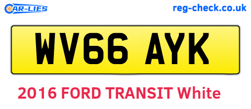 WV66AYK are the vehicle registration plates.
