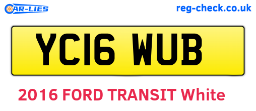 YC16WUB are the vehicle registration plates.