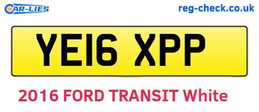 YE16XPP are the vehicle registration plates.