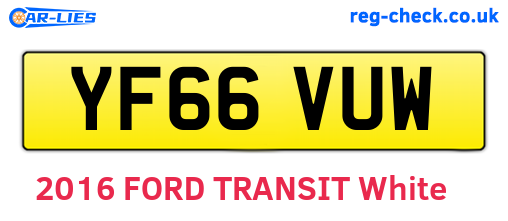 YF66VUW are the vehicle registration plates.