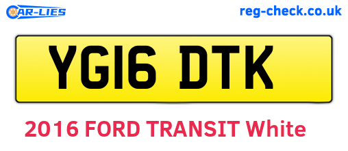 YG16DTK are the vehicle registration plates.