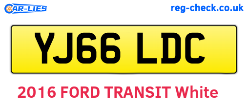 YJ66LDC are the vehicle registration plates.