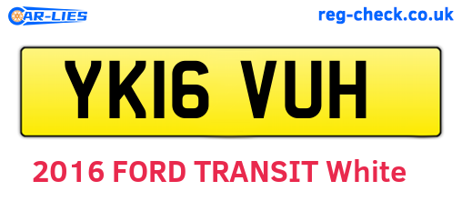 YK16VUH are the vehicle registration plates.