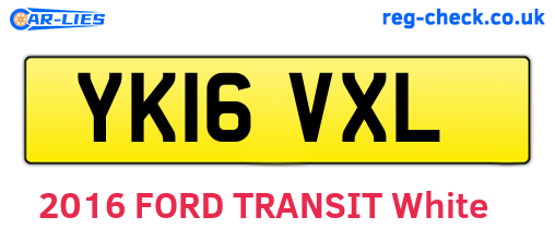 YK16VXL are the vehicle registration plates.