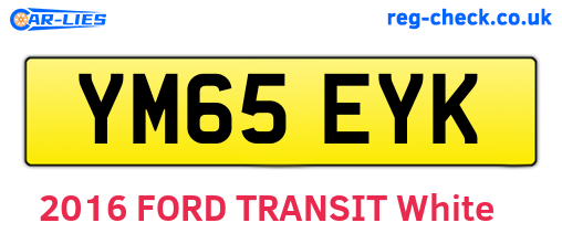 YM65EYK are the vehicle registration plates.