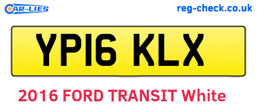 YP16KLX are the vehicle registration plates.