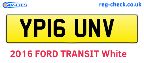 YP16UNV are the vehicle registration plates.