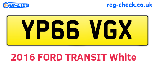 YP66VGX are the vehicle registration plates.