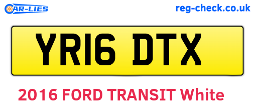 YR16DTX are the vehicle registration plates.