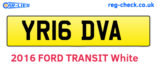 YR16DVA are the vehicle registration plates.