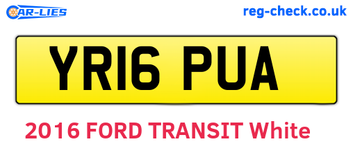 YR16PUA are the vehicle registration plates.