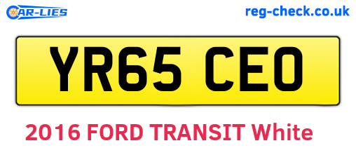 YR65CEO are the vehicle registration plates.