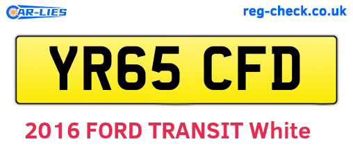 YR65CFD are the vehicle registration plates.