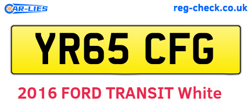 YR65CFG are the vehicle registration plates.