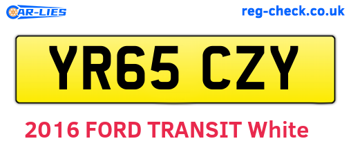 YR65CZY are the vehicle registration plates.