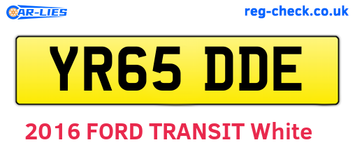 YR65DDE are the vehicle registration plates.