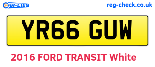 YR66GUW are the vehicle registration plates.