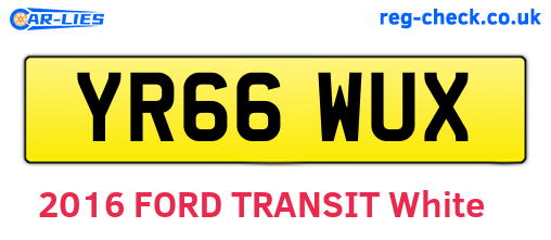 YR66WUX are the vehicle registration plates.