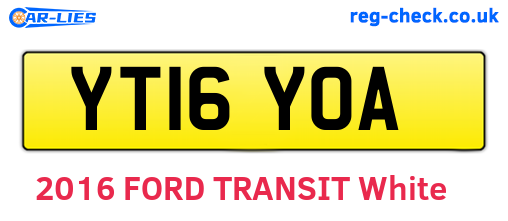 YT16YOA are the vehicle registration plates.