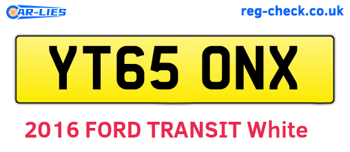 YT65ONX are the vehicle registration plates.