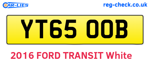YT65OOB are the vehicle registration plates.