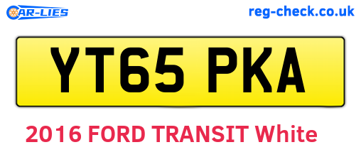 YT65PKA are the vehicle registration plates.
