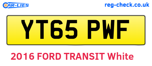 YT65PWF are the vehicle registration plates.
