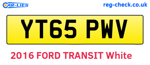 YT65PWV are the vehicle registration plates.