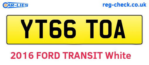 YT66TOA are the vehicle registration plates.
