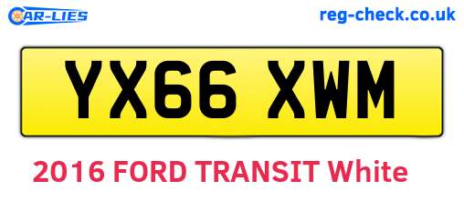 YX66XWM are the vehicle registration plates.