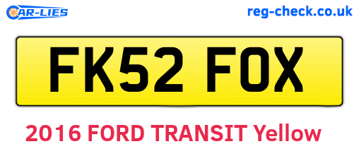 FK52FOX are the vehicle registration plates.