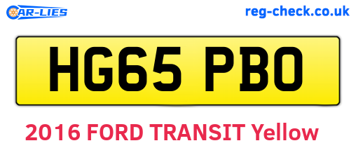 HG65PBO are the vehicle registration plates.