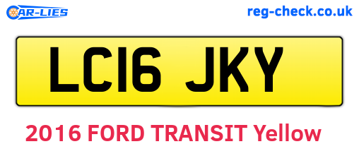 LC16JKY are the vehicle registration plates.