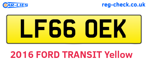 LF66OEK are the vehicle registration plates.
