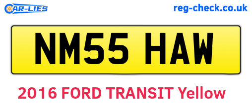 NM55HAW are the vehicle registration plates.