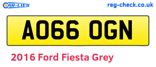 Grey 2016 Ford Fiesta (AO66OGN)
