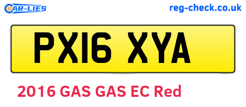 PX16XYA are the vehicle registration plates.