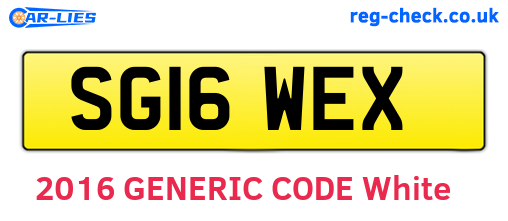 SG16WEX are the vehicle registration plates.