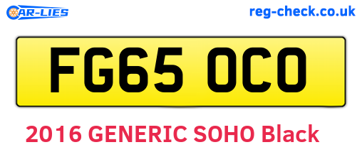 FG65OCO are the vehicle registration plates.