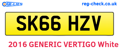 SK66HZV are the vehicle registration plates.