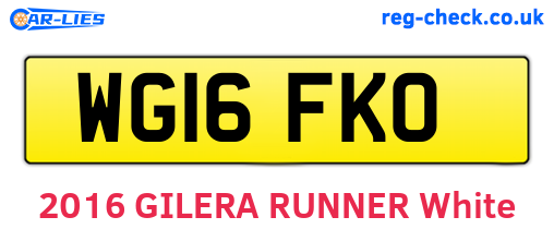 WG16FKO are the vehicle registration plates.