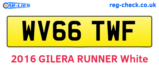 WV66TWF are the vehicle registration plates.