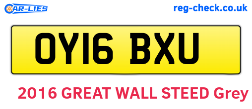 OY16BXU are the vehicle registration plates.
