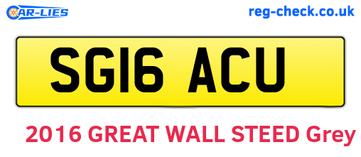 SG16ACU are the vehicle registration plates.